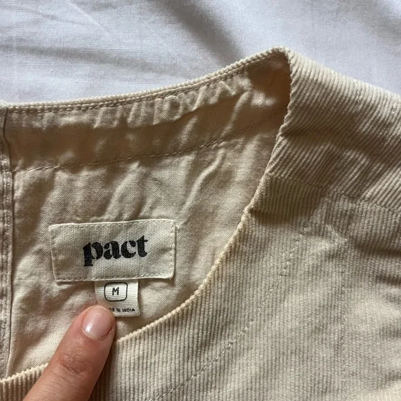 Pact Modern Corduroy Button Back Tank (Sandshell and Modern Mauve) Size Medium - Picture 8 of 11